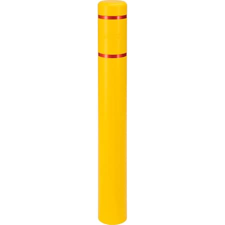 Global Industrial Reflective Bollard Sleeve, 6 Dia. x 52H, Yellow With Red Tape 670524YR